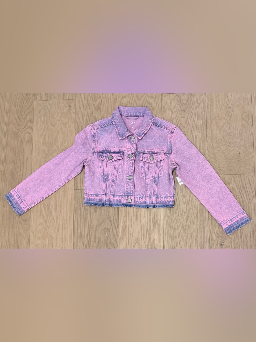 GAP Pink Acid-Wash Denim Jacket